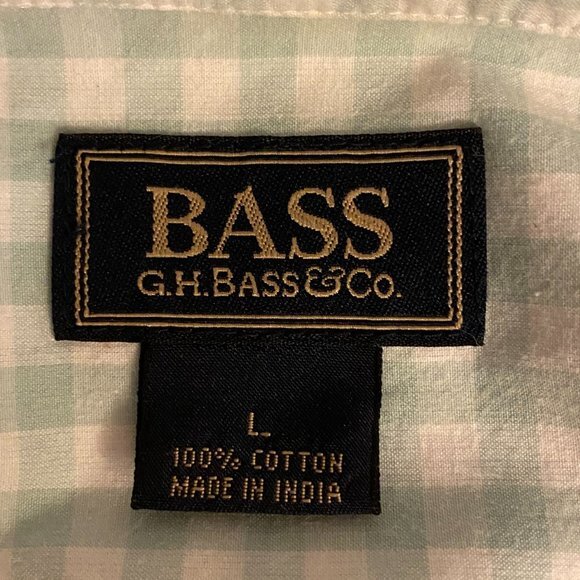 BASS G.H. Bass & Co. Green Check Shirt Size L - Picture 3 of 5